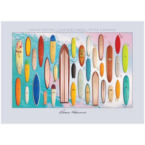 Donald Takayama Surfboard Poster